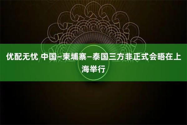 优配无忧 中国—柬埔寨—泰国三方非正式会晤在上海举行